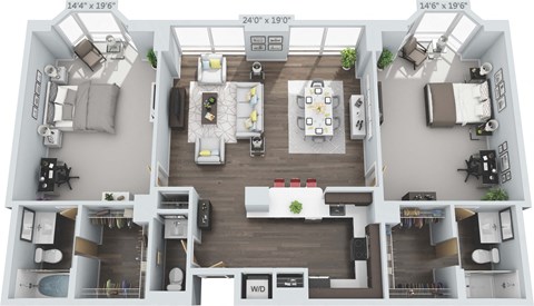 Wydown Floor Plan at Clayton On The Park, Clayton, MO